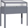 Outsunny Letto Rialzato in Legno con Serra 2-in-1 Frangivento Frangivista Orto Erbe Vaso da Giardino Balcone e Terrazza Policarbonato Grigio 120 x 54 x 112/122 cm