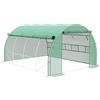 Outsunny Serra in pellicola, Tunnel, percorribile, finestra a rete, telaio in metallo, 4x3x2m, Verde