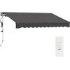 Outsunny Tendalino a bracci estensibili elettrico con manovella regolabile in altezza 300 cm di larghezza Grigio scuro