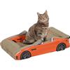 PawHut Cuccia per Gatti Tiragraffi a forma di Auto con Trattamento ad Erba Gatta, in Cartone Ondulato, 50x30x12.5 cm, Rosso | Aosom Italy