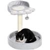 PawHut Tiragraffi per Gatti con Lettini, Corda in Juta e Peluche, 41x41x44 cm, Grigio Chiaro | Aosom Italy