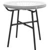 Outsunny Tavolino da Giardino Stile Boho, Tavolino d'Appoggio in PE-Rattan, Vetro Temperato, Resistente alle Intemperie, 50 cm x 50 cm x 50 cm, Grigio | Aosom Italy
