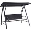 Outsunny Hollywoodschaukel a 3 posti in Polyrattan Gartenschaukel con tetto parasole regolabile Protezione solare Cuscino del sedile Amaca fino a 360 kg di capacità altalena da giardino 198x124x179 cm Nero | Aosom Italy