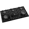 PremierTech® PremierTech PC906G Piano Cottura a Gas a 6 fuochi da 90cm doppio Wok in Vetro Nero