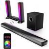 Ultimea Apollo S80 5.1 Soundbar, controllo intelligente tramite APP, effetti di illuminazione dinamica - Nero