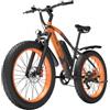 GOGOBEST GF600 Plus Bicicletta elettrica, motore da 1000 W, batteria da 48 V 20 Ah, 26*4 pollici - Nero arancione