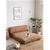 Dmora - Divano Letto 2 posti Dysnomia, Sofà trasformabile, Divanetto per Ospiti, Poltrona Letto, 120x75 h79 cm, Marrone