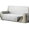 Estoralis | AVA | Copridivano in stile moderno | Tessuto trapuntato reversibile | Bianco/Taupe | Per divano a 3 posti | Dimensioni del tessuto 150 x 220 cm (larghezza per altezza)