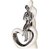 GILDE Scultura decorativa moderna Romance ceramica bianca argento altezza 33,5 cm larghezza 19,5 cm
