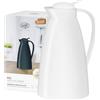 alfi ECO 1,0l,coconut white mat,caraffa thermos con igienico inserto in vetro temprato in plastica,chiusura a vite con pulsante,usabile con una sola mano,ottima come caraffa da caffè e da tè,senza BPA
