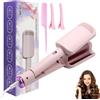 HASAIKA® Piastra Onde per Capelli, Ferro Arricciacapelli, 32 mm Ferro per Capelli Onde con 4 Temperature regolabili per tutti i tipi di capelli, viene fornito con 1 pettine, 2 clip (Rosa)