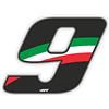 4R Quattroerre.it 13229 Numero Racing 9 Mini, Tricolore Italia, 27 x 37 mm