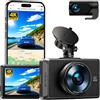 WOLFANG Doppia Dashcam, Dash Cam Auto 4K Full HD WiFi Telecamera con Pantalla Táctil IPS da 3, 24H Monitor di Parcheggio, Visione Notturna,WDR, G-Sensor,Registrazione in Loop, Max 256G