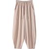 YOUYING Pantaloni larghi da uomo in cotone e lino con coulisse elastica in vita casual pantaloni harem larghi leggeri estivi pantaloni da spiaggia, Cachi, 6XL