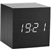 Zerone Orologio da tavolo a LED Sveglia Mattina Orologio digitale Cubo/Rettangolare/Triangolare Data Temperatura Display con Sveglia Digitale da Viaggio (Nero Cubo)