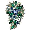 EVER FAITH Spilla Regalo, Marquise Cristallo Austriaco Sposa Mazzo di Fiori e Foglie Blu w/Verde Scuro Oro-Fondo