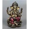 JORAE - Statua di Ganesh, Buddha elefante seduto su piedistallo di loto, decorazione per la casa, divinità indù, da collezione, meditazione, finitura in bronzo anticato, 18,3 cm, poliresina