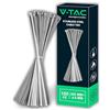 V-TAC Fascette in Acciao Inox per Cavi misura 4.6 mm x 200 mm - Confezione 100 Pezzi - Fascette per Cablaggio Multiuso - Stringicavo Portacavi Fermacavi per Elettricista, Meccanico, Tubi Ferro