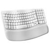 Logitech Wave Keys Tastiera Wireless Ergonomica con Supporto per i Polsi Imbottito, Digitazione Comoda, Easy-Switch, Bluetooth, Logi Bolt, Compatibile con più Sistemi Operativi, Windows/Mac - Bianco