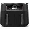 Ninja Foodi Dual Zone Friggitrice ad Aria Digitale, 2 Cestelli Antiaderenti, 7.6L, 4 in 1, Senza Olio per Massima Croccantezza, Cottura Arrosto e Riscaldamento, Lavabile in Lavastoviglie, Nero AF200EU