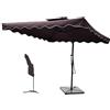 BAKAJI Ombrellone da Giardino Decentrato 2,5 x 2,5 Mt Palo in Metallo Chiusura a Leva Base a Croce Sistema Air Vent Arredamento Esterno Gazebo Piscina Giardino Terrazzo Ambienti Esterni (Marrone)