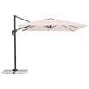 BAKAJI Ombrellone da Giardino Decentrato con Parasole Inclinabile Palo in Alluminio Rotazione 360° Base a Croce Arredamento Esterno Gazebo Piscina Giardino Terrazzo Colore Ecru (3x3 Mt)