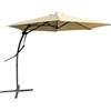 BAKAJI Ombrellone da Giardino Decentrato 3 x 3 Mt Palo in Metallo Chiusura a Leva Base a Croce Sistema Air Vent Arredamento Esterno Gazebo Piscina Giardino Terrazzo Ambienti Esterni (Beige)