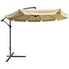 BAKAJI Ombrellone da Giardino Decentrato 3x3 Mt Palo Alluminio Telo con Pendente Chiusura a Manovella Base a Croce Sistema Air Vent Arredamento Esterno Gazebo Piscina Giardino Terrazzo Esterni (Beige)