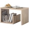 BAKAJI Tavolino da Caffè Laterale Divano con Ripiano Libreria Portariviste Design Moderno Arredamento Casa Soggiorno Dimensione 59 x 36 x 38 cm (Quercia)