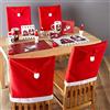 BAKAJI Set 4 x Coprisedia Natalizi Forma Babbo Natale Decorazione Natalizia Copri Schienale Sedia Sala da pranzo Natalizio Dimensione 50 x 60 cm in Tessuto Feltro Addobi Natalizi Casa (Rosso Cappello)