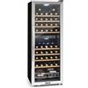 Klarstein Cantinetta Vino, Cantinetta Vino Refrigerata a Zona Doppia per Interno/Esterni, Frigo Bar Cantina Vino con Vetrina, Mini Bar con Protezione UV, Frigo Vino Touch, 5-18°C, 54 Bottiglie