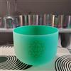 VAMN MAVN Campana tibetana in cristallo di quarzo per meditazione, yoga e relax, 432 Hz, colore verde satinato, 20,3 cm