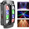 wecan Teste Mobili dj Beam Led Luci Discoteca a Ritmo di Musica Mini Led Light, Disco Lights Rgbw Dmx512 Dual Sweeper Lampade da Discoteca Attivata dal Suono, Luci Led Discoteca Rotante Teste Mobili Luci dj