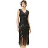 BABEYOND 1920s Abito con Frange e Paillettes Il Grande Gatsby Vestiti Donna Anni '20