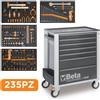 BETA UTENSILI Carrello porta utensili Beta BW2400S 7/I-S, 7 cassetti con 235 attrezzi, grigio