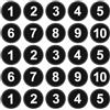 Hariendny 40 adesivi con numeri da 1 a 10, in vinile nero, 4,1 cm, etichette numerate piccole rotonde rimovibili per stoccaggio dell'inventario