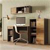 DEGHI Set scrivania con pensile e mobile multiuso 190x180h cm in legno effetto rovere aystar e antracite - Wicked