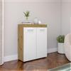 DEGHI Madia 80x97h cm a 2 ante in legno effetto rovere aystar e bianco - Ayer