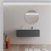 DEGHI Mobile bagno sospeso 120 cm antracite dx con lavabo integrato e specchio - Sleek