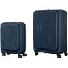 WENGER Skyon Set Valigie da 2 pezzi, Bagaglio a mano + Valigia grande, Valigia Rigida, Trolley, Tasca per Laptop e Tablet, Serratura, Blu, 653571