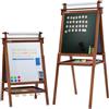DRIPEX Bambini con Cavalletto, Cavalletto in Legno Regolabile in Altezza per Bambini, Lavagna per Bambini a Doppia Faccia con 22 Accessori per la pitturaper(85-135cm)