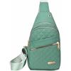 Long Keeper Zaino Monospalla Donna Piccolo da Viaggio Tessuto Oxford Marsupio Monospalla Impermeabile Borsa Monospalla Elegante Sling Bag per Donna Ragazza (Verde)
