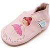 Dotty Fish Scarpine in Pelle Prima Infanzia. Scarpe Bimbi per Primi Passi con Suola Scamosciata. Fata Ballerina Rosa. 12-18 Mesi (21 EU)