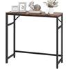 Livofloral Tavolo Consolle Stretto da 75 cm, Tavolo da Ingresso Con 2 Barre di Supporto, Tavolino Sottile per Divano, Esposizione, Soggiorno, Corridoio, Camera da Letto