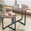 Shally Dogan Set 2 Tavolini ad Incastro Stile Industrial per Soggiorno con Piano in Legno e Struttura in Metallo, Tavolino da Caffè, Salotto, Chiusura Salvaspazio, Tavoli Impilabili