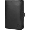 slimpuro ZNAP Porta Carte di Credito - in Alluminio - Blocco RFID - Pelle Nera - Fino a 12 carte - Portafoglio Uomo Slim, Portacarte Uomo, Portacarte di Credito da Uomo