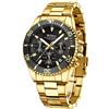 BIDEN Orologi da uomo con cronografo, in acciaio inox, impermeabile, con data, analogico, al quarzo, stile casual e alla moda, Oro Nero C, Bracciale