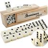 Smilejoy Dominoes Set per Adulto Doppio 6 Domino Game per Giochi Da Tavolo Classici Domino Gioco Set 28 Pezzi con Caso Legno Naturale (2 Giocatori)