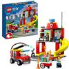 LEGO City Caserma dei Pompieri e Autopompa, Edificio da Costruire con Camion Giocattolo dei Vigili del Fuoco, Giochi per Bambini e Bambine da 4 Anni con Starter Brick, Idea Regalo di Compleanno 60375