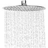 WOOPHEN - Soffione doccia a pioggia, 30 cm, in acciaio inox 304, effetto specchio, angolo di spruzzo girevole, esperienza doccia voluttuosa, facile installazione, finitura cromata
